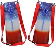 NeckSip USA Fireworks Wearable Drink Pouches (16oz, 2pk, Lanyards Red) – USA 250th Celebrations, 4th
