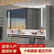 Solid Wood Smart Mirror Cabinet Bathroom Separate Wall Hanging Decoration-Type Bathroom Mirror Box Toilet Dressing Mirro