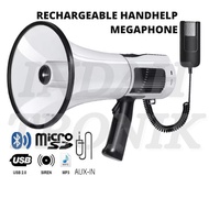 High Power Megaphone Loudspeaker Pembesar Suara Hailer With USB Player/Bluetooth/Aux & Rechargeable 