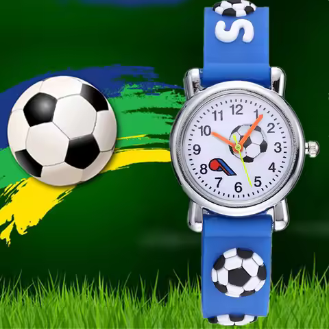 Football Silicone Kids Watches Cartoon Ball Wristwatch Boy Sports Quartz Wristwatch Children Clock B