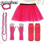 YUMEIREN Neon 80s Tutu Skirt Prom party Headband Hen Party