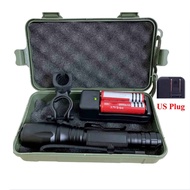 UltraFire T6 90000LM ไฟฉาย LED ชาร์จได้ พร้อมชาร์จ USB และแบตเตอรี่ 18650 สำหรับกิจกรรมกลางแจ้ง