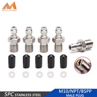 1ชิ้น/2ชิ้น/3ชิ้น/5ชิ้นอะแดปเตอร์ไส้ข้อต่อเร็ว M10x1 BSPP NPT ปลั๊กเกลียวปลดการเชื่อมต่อสำหรับ PCP ข