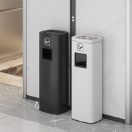 W-8 Hotel Lobby Stainless Steel Vertical Elevator Entrance Trash Can Commercial with Ashtray Corridor Aisle Smoking Smok