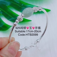 925 Sterling Silver*Bangle* BraceletHTB2099(925 Silver Bracelet)925 Silver Bracelet(Jade)
