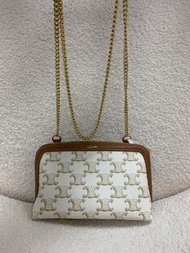 Celine clutch on chain white colour 白色老花貝殼包 全新正品現貨