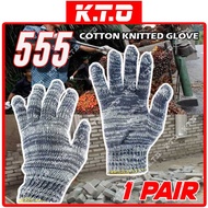 THICK COTTON KNITTED HAND GLOVE PLUMBING GARDENING REPAIRING BATIK SARUNG TANGAN 555