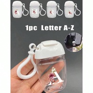 Transparent Empty Bottle Hand Sanitizer, Flower White Initials A-Z Creative Print Pattern,Travel, Br