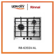 Rinnai RB-63SSV-AL (AC) 3 Burner Built-In Hob Stainless Steel Top Plate