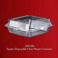 OP-L400 Square Clear Container for 6" Cake * Bekas Plastik sesuai untuk Kek 6"