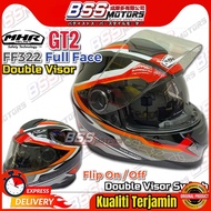 MHR Full Face GT2 Helmet Design Double Visor FullFace FF322 E3 RED/BLACK (SIRIM) Removeable Padding 