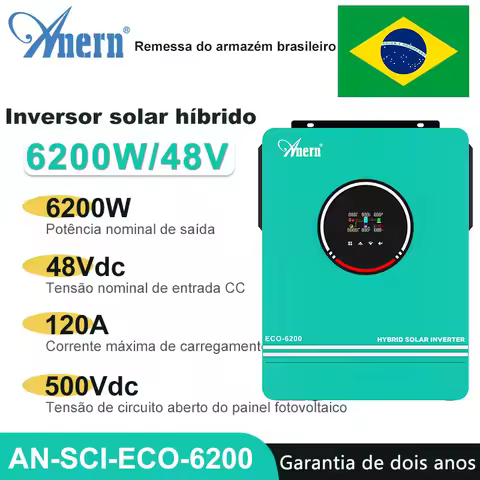 Solar Off Grid Inverter Hybrid 3600W 4200W 6200W Hybrid Solar Inverter Controller 24V 48V 220V 120A 