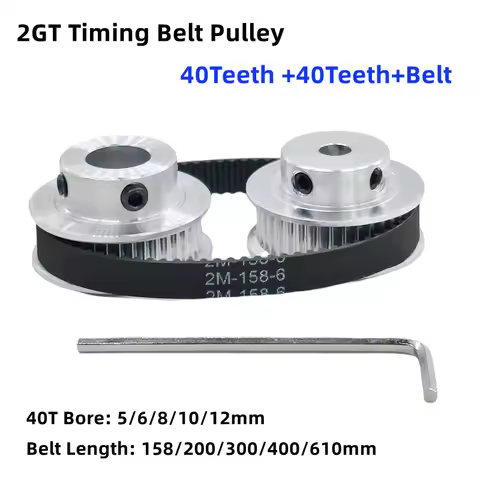 40Teeth 2GT 2M Timing Pulley Bore 5/6/8/10/12mm for GT2 Synchronou Belt width 6/10mm small backlash 