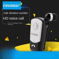The retractable cable business clip collar wireless single ear Bluetooth earphone F960 can be connec