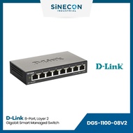 D-Link(ดีลิ้งค์) เน็ตเวิร์กสวิตช์ DGS-1100-08V2 | 8-port Gigabit Smart Managed Switch