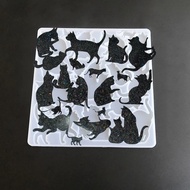 Diy diy Cat Crystal Epoxy Mold Proud Cat Pendant Halloween Black Cat Mirror Mold Friends