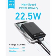 Anker Powerbank Powercore 10000mAh Portable Charger Built in USB C Cable Lanyard 22.5W Fast Charging