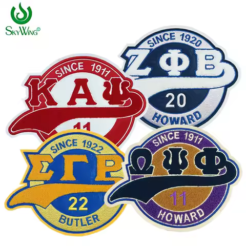 Round Zeta Phi Beta Chenille with Tail Iron on Patch for Jacket , Sigma Gamma Rho Sorority, Kappa Al