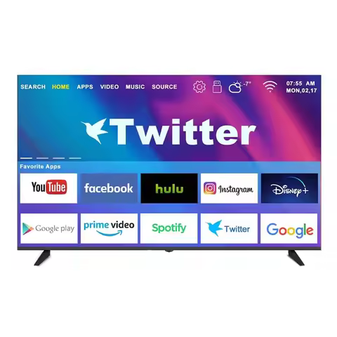 Original 4K UHD LCD QLED Android Wifi LED TV Smart 32 43 55 60 70 75 85 Inches with 120Hz Refresh Ra