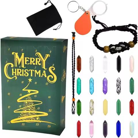 Christmas Countdown Calendar Crystals Advent Calendar with Chakras Healing Stone Rock Natural Stone 