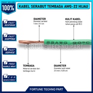 PAKET 3 METER Kabel AWG-22 Warna Hijau / Kabel Serabut Tembaga Asli / Kabel Serabut Elektronik Listrik Otomotif