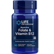Life Extension BioActive Folate & Vitamin B12, 90 vege caps