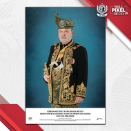 Frame Gambar Agong / Permaisuri Perdana Menteri Dan Sultan Negeri Di Malaysia Saiz A2 Bingkai Kayu B