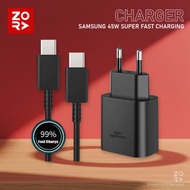 ZORA Charger SAMSUNG 45W Fast Charging Adaptor ORIGINAL 100% Charger Batok 45W Samsung USB C TO C CA