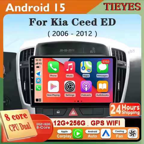 Android 15 Carplay Auto For Kia Ceed ED 2006 - 2013 4G Car Radio Multimedia Video Player Navigation 