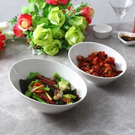 Hotel Tableware Ceramic Oblique Bowl Creative Salad Bowl Hot Pot Restaurant Table Bowl Creative Shap