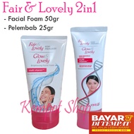 Kempot Shop - Fair &amp; Lovely 2 in 1 - Facial Foam 50gr Plus Pelembab 25gr Original BPOM / Paket Pencerah Wajah