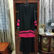Preloved Baju Kurung Moden Black Pink (Brand Jakel Koleksi Che Ta)