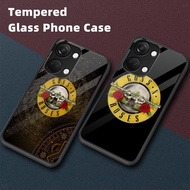 Guns and roses 2 design tempered Glass Phone Case For POCO F3 F4 GT F5 M5 M6 4G X3 X4 GT X5 X6 X7 X7