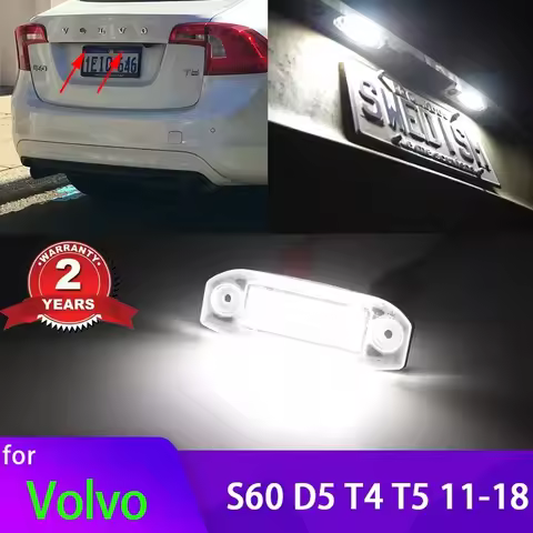 LED Canbus 12V 2 Pcs Car License Number Plate Lights Number Back light For Volvo S60 II D5 R-Design 