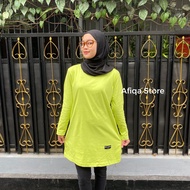 tunik kaos zenika / t-shirt / kaos wanita lengan panjang / kaos combed 24 s / kaos polos muslimah /