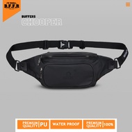 Tas Waistbag Pria Kulit BUFFERS BLACK RIDER CHOOPER / Tas Selempang Pria / Tas WaistBag Pria Waterpr