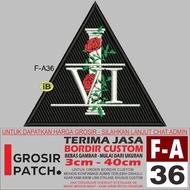 F-A36 VI 1 FLOWER TRIANGLE LOGO EMBROIDERY PATCH - WHOLESALE/TESTIMONI REVIEW PATCH