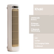 Vertical Air Conditioner Desktop Fan 2000mAh Portable Personal Tower Fan 3 Speeds Household Quiet Wa