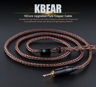 KBEAR 16-Core Upgrade IEM Cable for Shure SE215 SE535 Tin T2 T3 Pure Copper MMCX/2-Pin Pro
