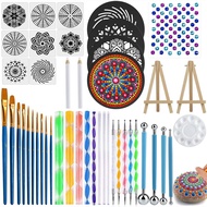 (YIAW) 45 PCS Mandala Dotting Tools Set Stencil Painting Arts Supplies Tools Kits Including Stencil