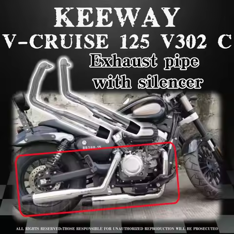 Motorcycle modified exhaust pipe BD300 modified retro exhaust pipe with muffler FOR Keeway V Cruise 