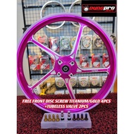 FG511 DYNO PROJECT DP511 SPORT RIM Y15ZR/LC4S/RS150 FREE DISC SCREW &amp; TUBELESS VALVE