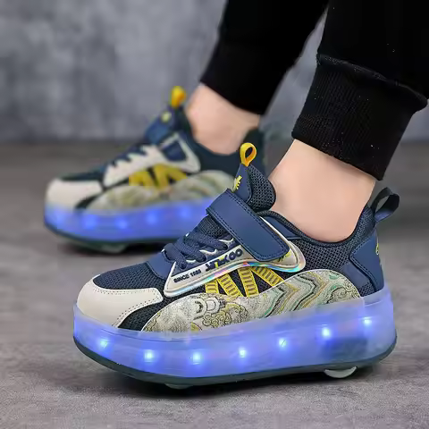 Heelys2025Spring High-Value Children's Light-Up Roller Skates for Girls Breathable Four-Wheel Skatin