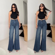 LADOUCE - Luisa High Waist Cutbray Jeans Women's Flare Trousers High Waist Jeans Flare Jeans