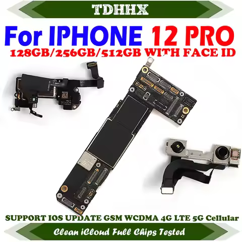 512GB 256G CleaniCloud Full Working Well Mainboard for iPhone 12 Pro Motherboard with Face ID Main L