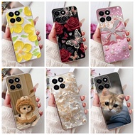 For Honor X7C ALT-LX2 Elegant Floral Cat Phone Casing HonorX7c X 7C 4G Soft Silicone TPU Case