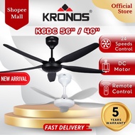 DEKA KRONOS K6DC 56" 40" 5 Blades DC Motor 24 Speed + Reverse with Remote Control Ceiling Fan - Matt
