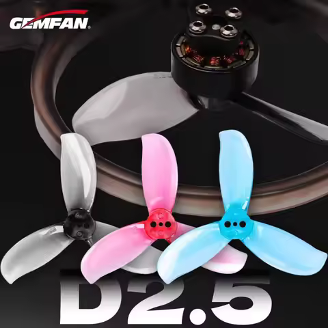4pairs GEMFAN D2.5 Prop 2.5in 3-Blade PC Propeller 4CW 4CCW 1.5mm Hole For FPV Drone 1404 Motor Spee