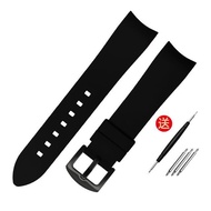 ❦卐♈ Curved end Rubber watchband 18mm 19mm 20mm 21mm 22mm 24mm watch strap for omega seiko rolex tissot Tudor watch band bracelet