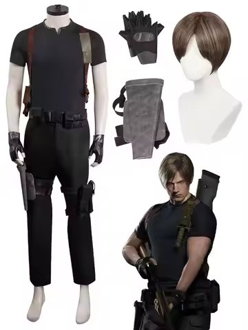 Leon Cosplay Men Costume Game Hazard Bio 4 Agent Role Play Fantasia Outfits Man Fancy Dress Up Party